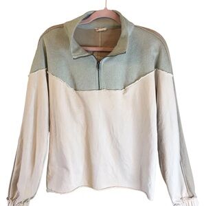 EUC Hem & thread Women’s‎ SZ M Raw Edge Distressed Wash Textured Boho Top